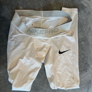 Nike White Pro Compression Leggings